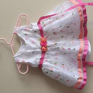 White and pink youngland baby dress
